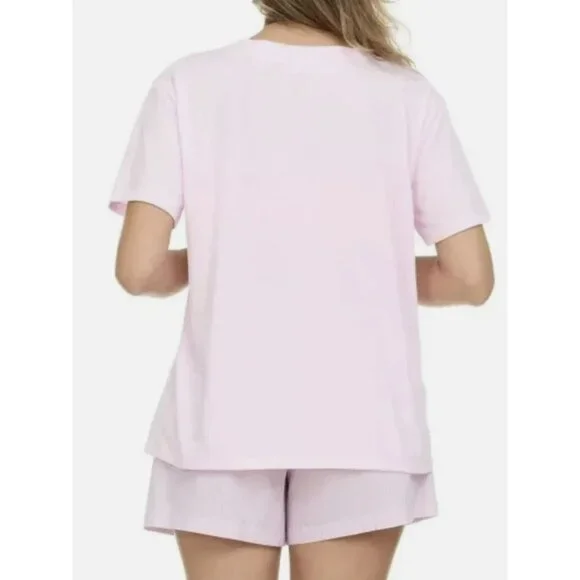 Keith Haring Pink Love Tee & Boxer Lounge Pajama Set Large NWT - Picture 2 of 8